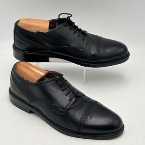 Venturini Italy Men's Cap Toe Oxford Dress Shoes Black Leather Size 9.5 D